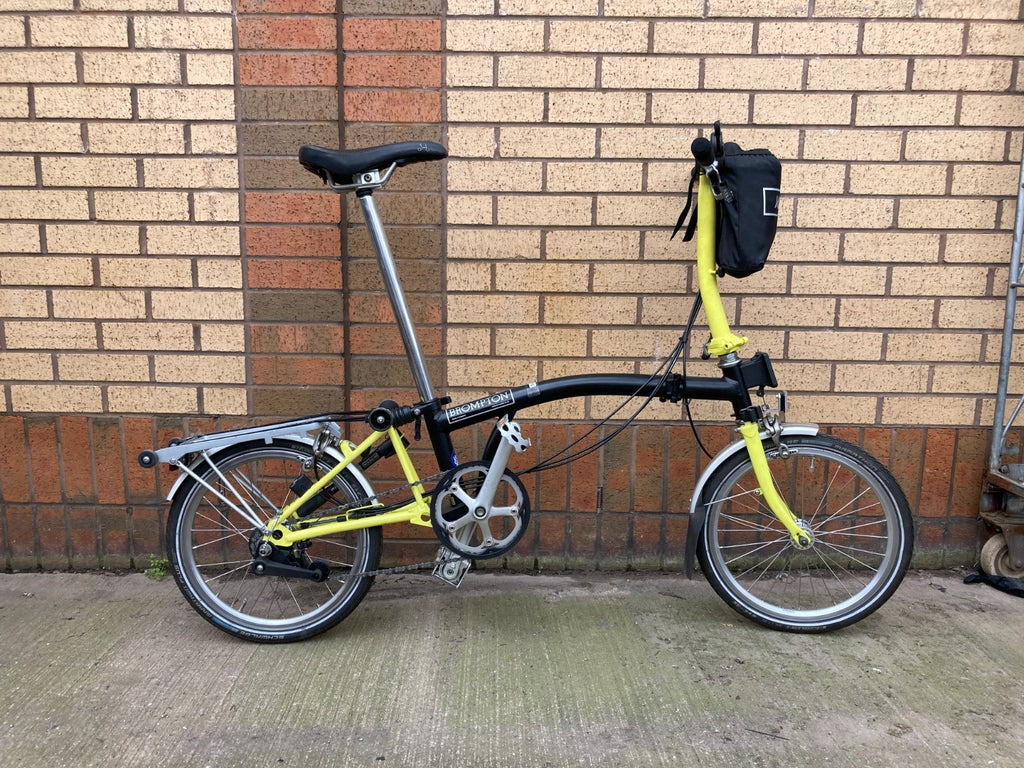 Brompton C Line 6 Speed Folding Bike Low Handlebar S6R - Black/Yellow