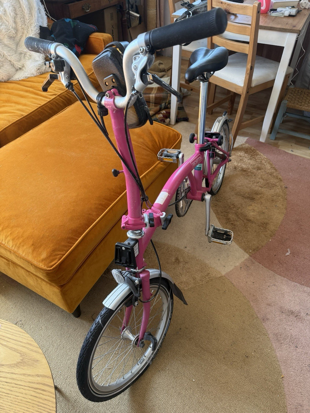 Brompton M3L Folding Bike Hot Pink – Barely Used +Pannier Carrier Block + Extras