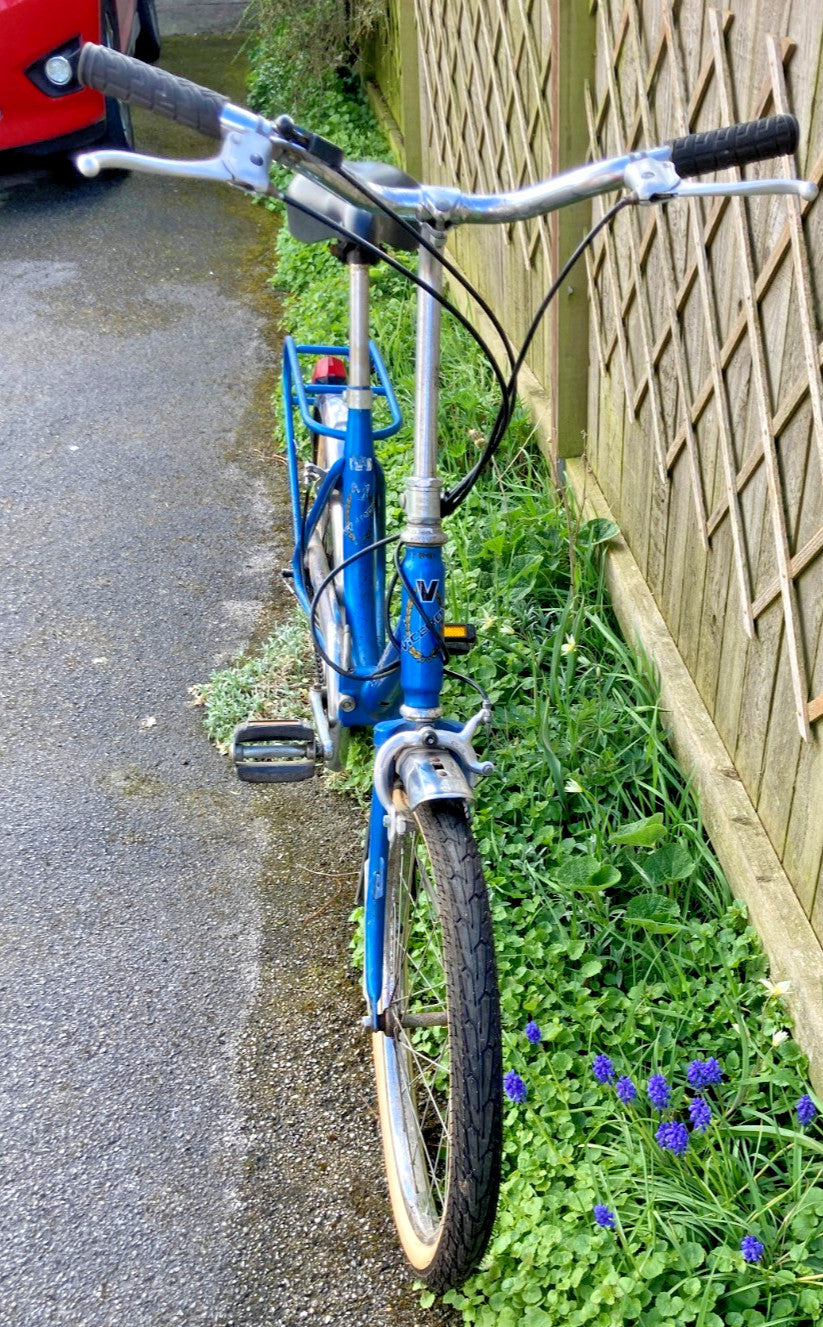 Vintage Raleigh Viscount Unisex Folding Bike - Blue - Good Usable Condition