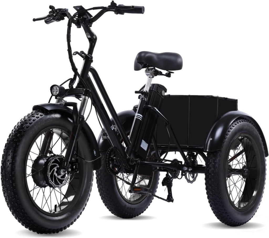 Adult Electric Tricycle 20-Inch Non-Folding/Folding 7-Speed Tricycle with Large
