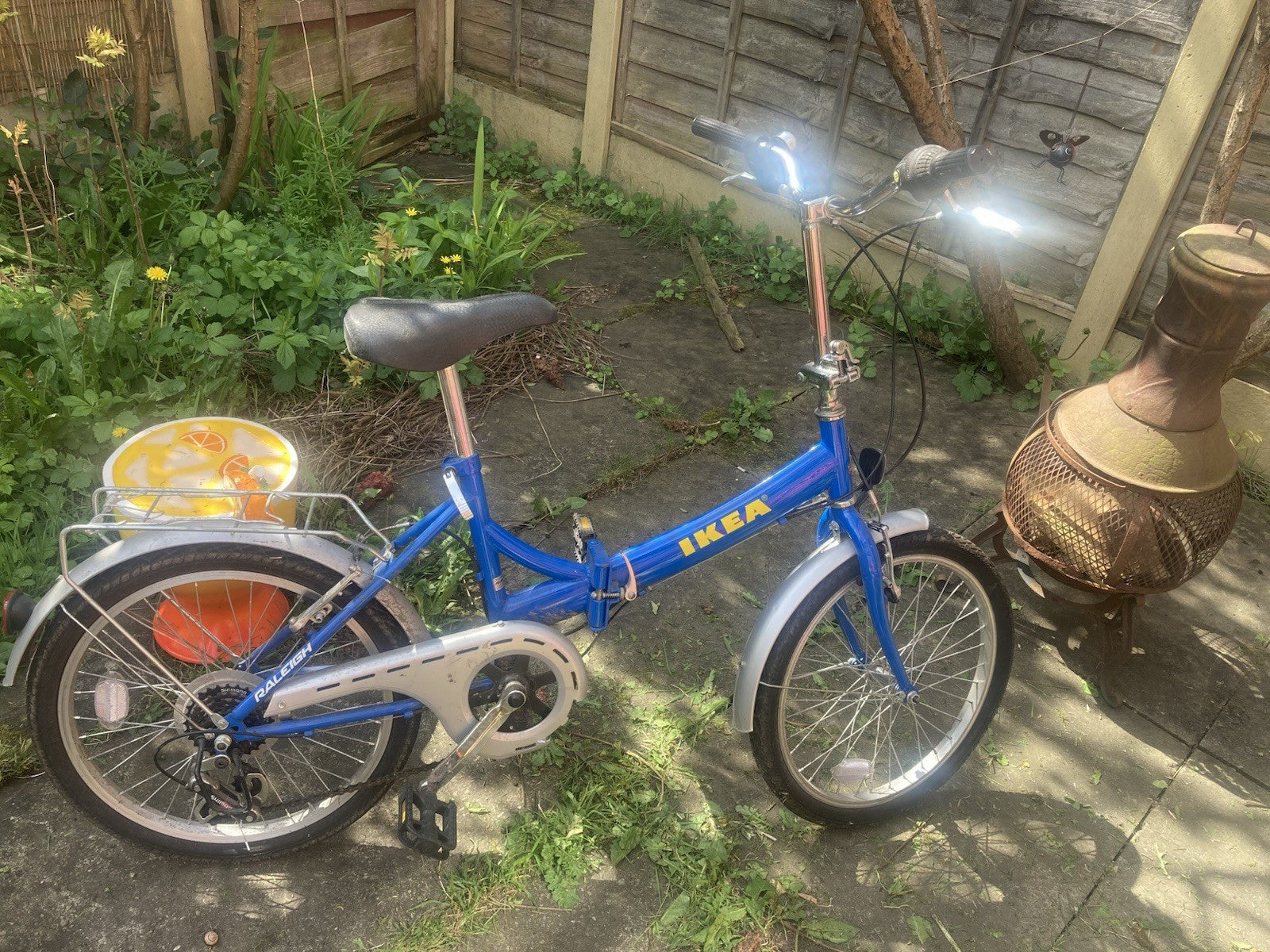 IKEA Retro Kitsch Folding Bike, blue and yellow