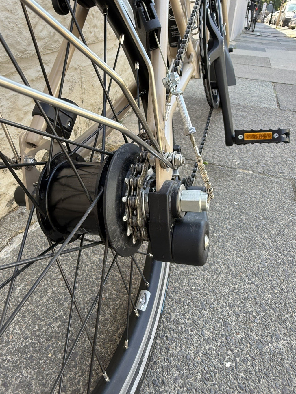 Brompton C Line Explore 2024 Folding Bike 6-Speed, Mid-Bar (Colour: Dune Sand)