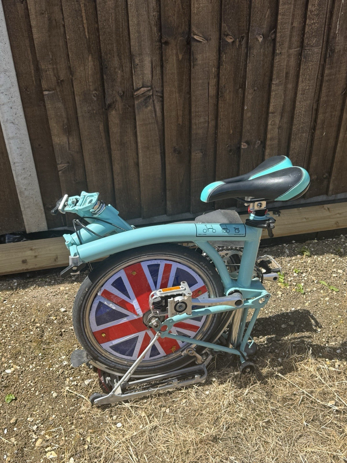 Brompton Folding Bike 16in Wheels Blue Rear Rack Mudguards Unisex Adults