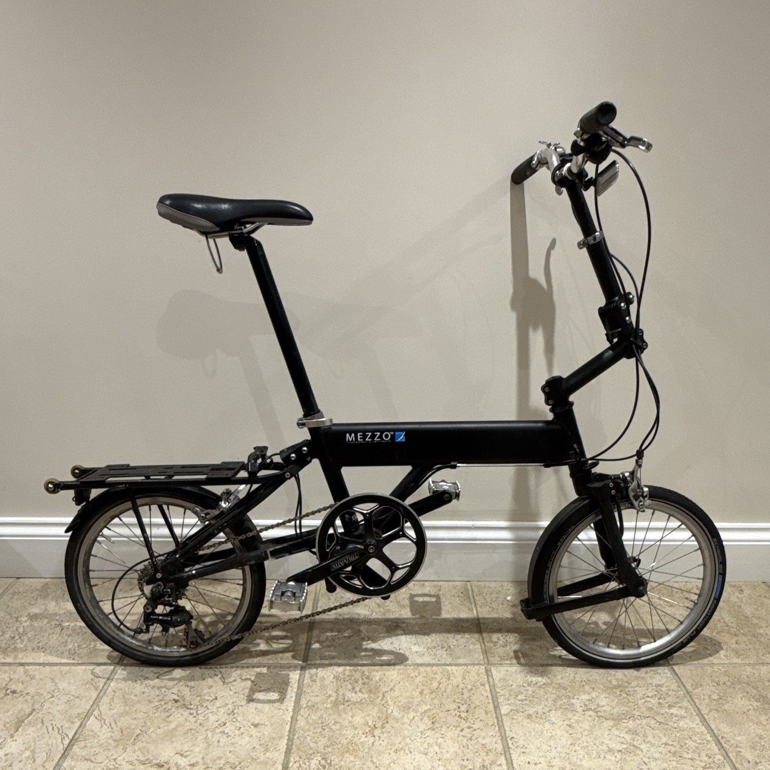 Mezzo D9 Folding Bike, 16inch Wheels,  Black Frame