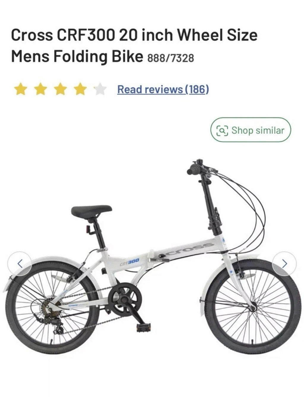 Cross CRF300 20 inch wheel Folding bike. Free U lock & Pump.