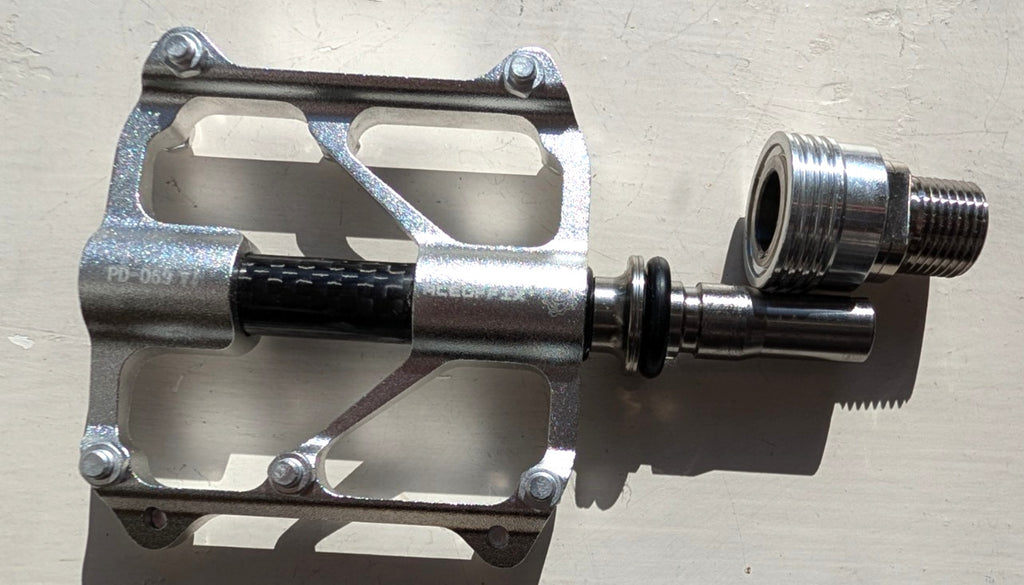 Aceoffix PD069 Pedals. 3 Bearings, Ti Alloy Shaft, left side QR - suit Brompton