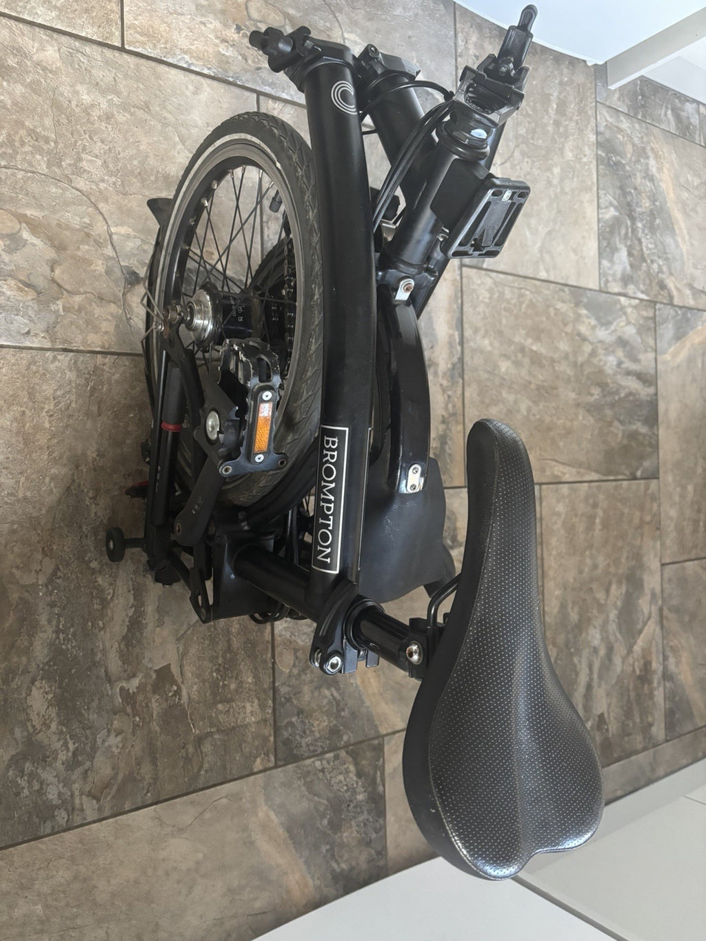 Brompton C Line 2023 Folding Bike Black 16in Mudguards 6 Speed Steel