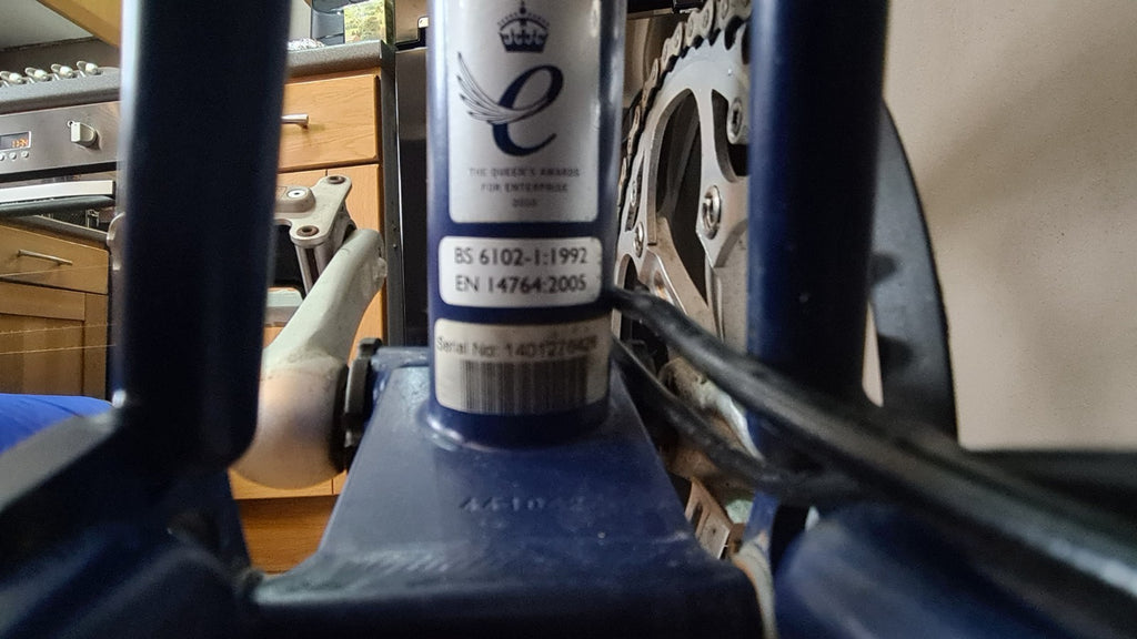 Brompton Folding Bike Blue 16in M Frame Cruiser Bar Caliper Brakes Mudguards