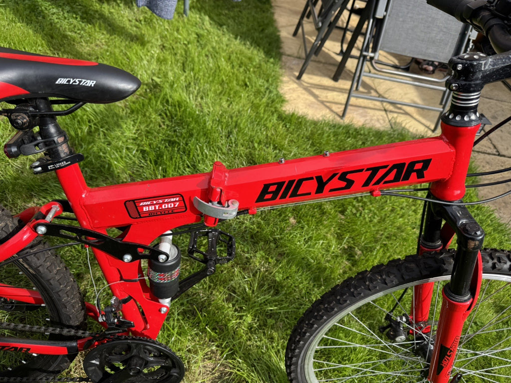 26 Inch Folding Bike, Bicystar Mountain Bike Adult bicycle Dual Suspension