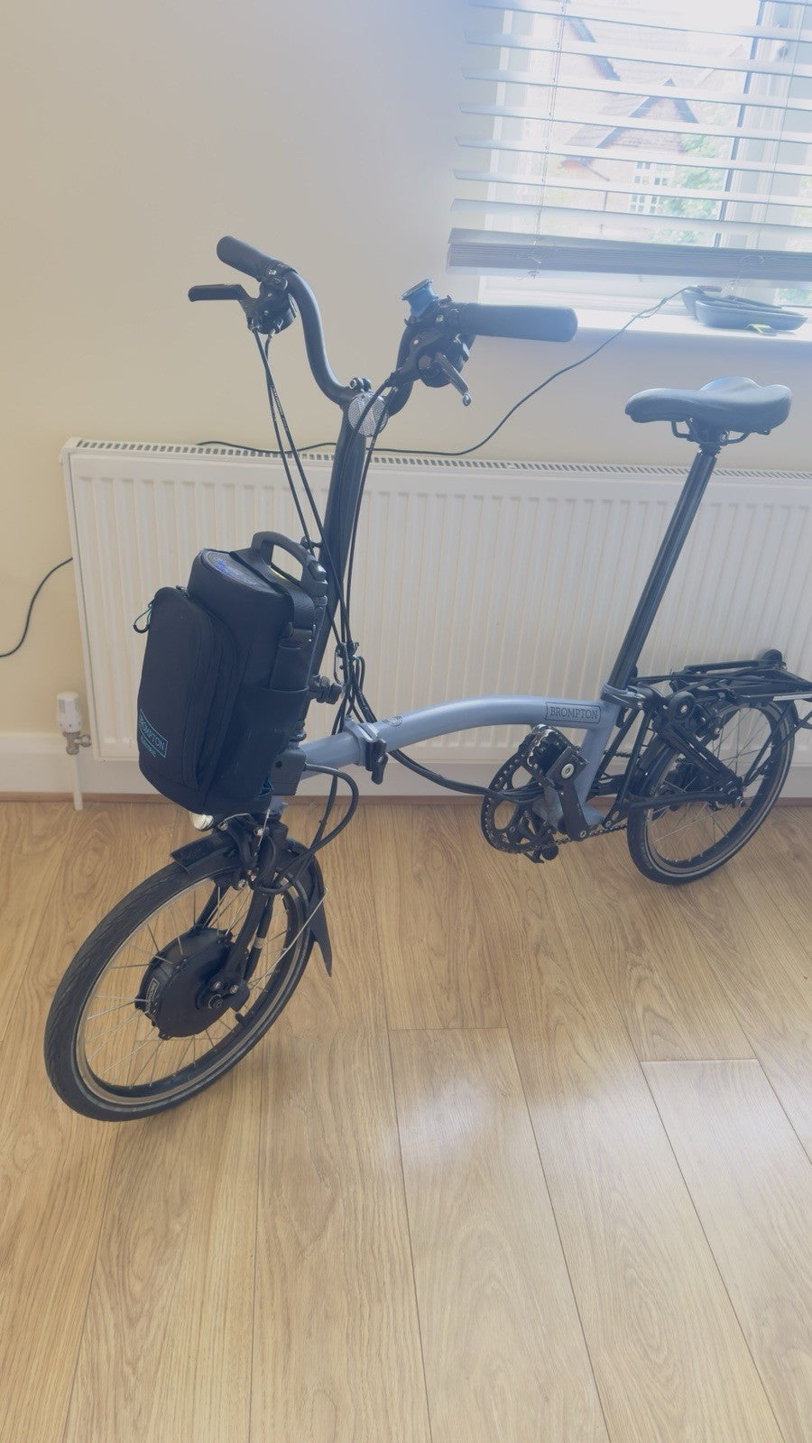 Brompton Folding Bike 16in Grey/Black Rear Rack Mudguards Front Bag