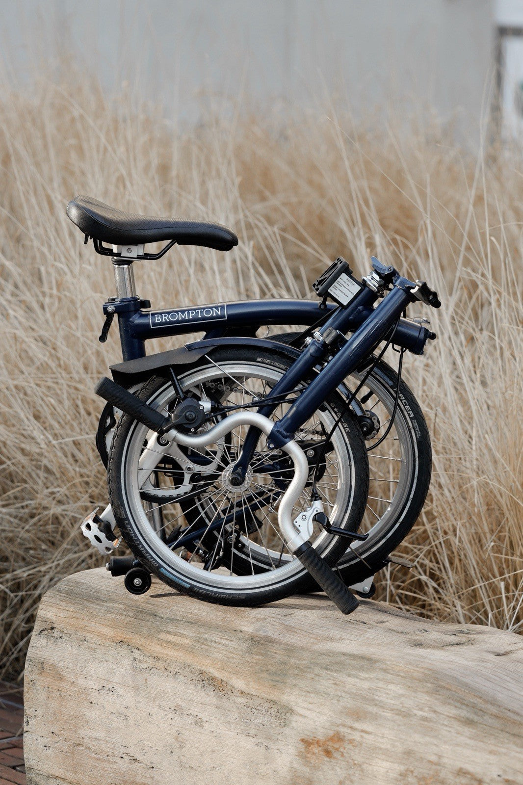 Folding Bicycle Brompton M3L 2019 Navy Blue Extra Front Bag Excellent Condition
