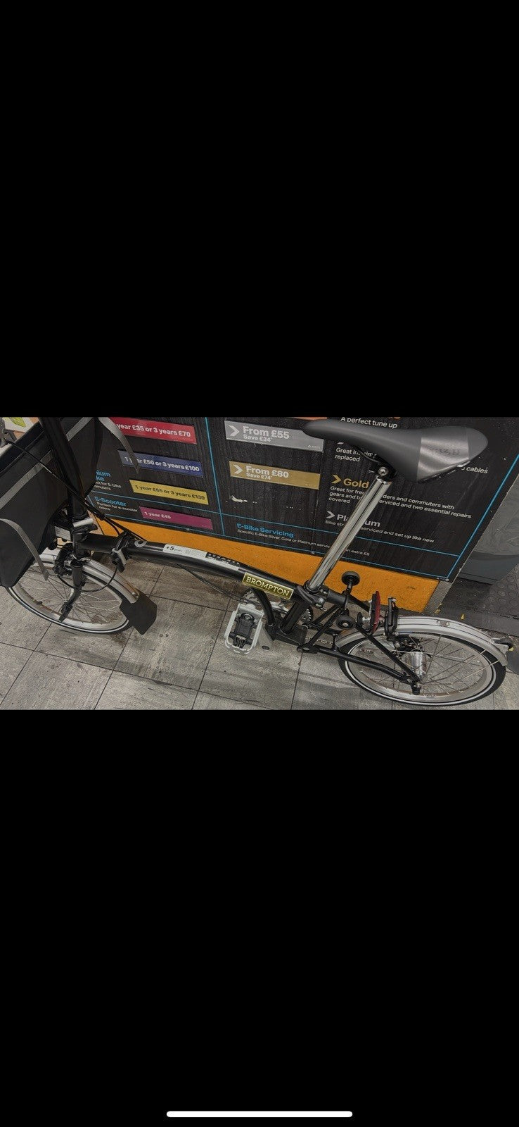 Brompton Bycle Folding Bike C-Line 3 Speed Gear Shift and interlocking bag