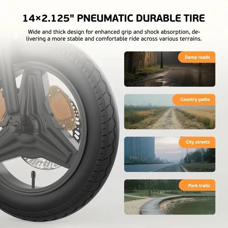 14" Portable Commuter Bike 50km range 36V 7.8A Folding City Bike Full Disc-F200R