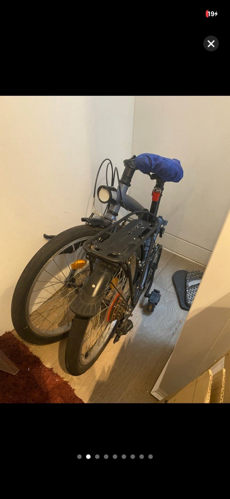 Decathlon BTWIN Tilt 120 Grey Folding Bike with Pannier & Bike Accessories
