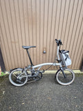 Brompton Folding T Line Electric E Motiq 4 Speed Blasted Titanium mid handlebars