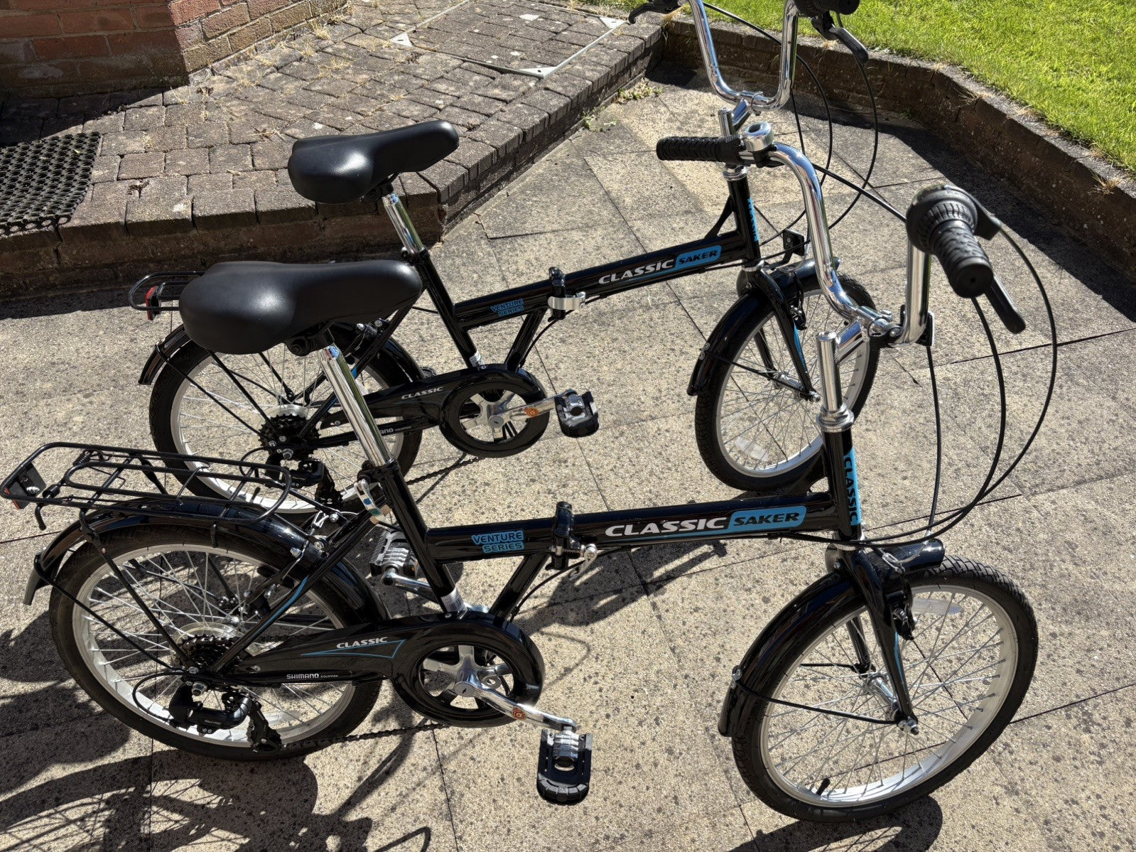 2 x Adults Black Classic Saker Folding Bike Venture Series 20" Shimano 6-speed