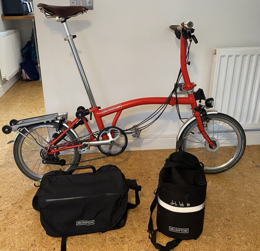Brompton S6L Folding Bike Six-Speed Dynamo Plus Front and Rear Bags