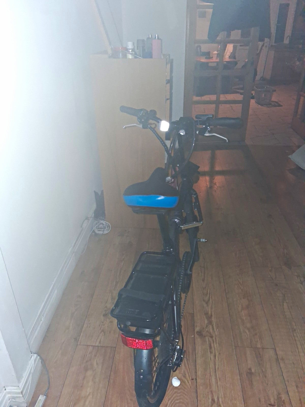 Apollo Transport 20in Folding Bike Black/Blue Disc Brakes Rack Mudguards