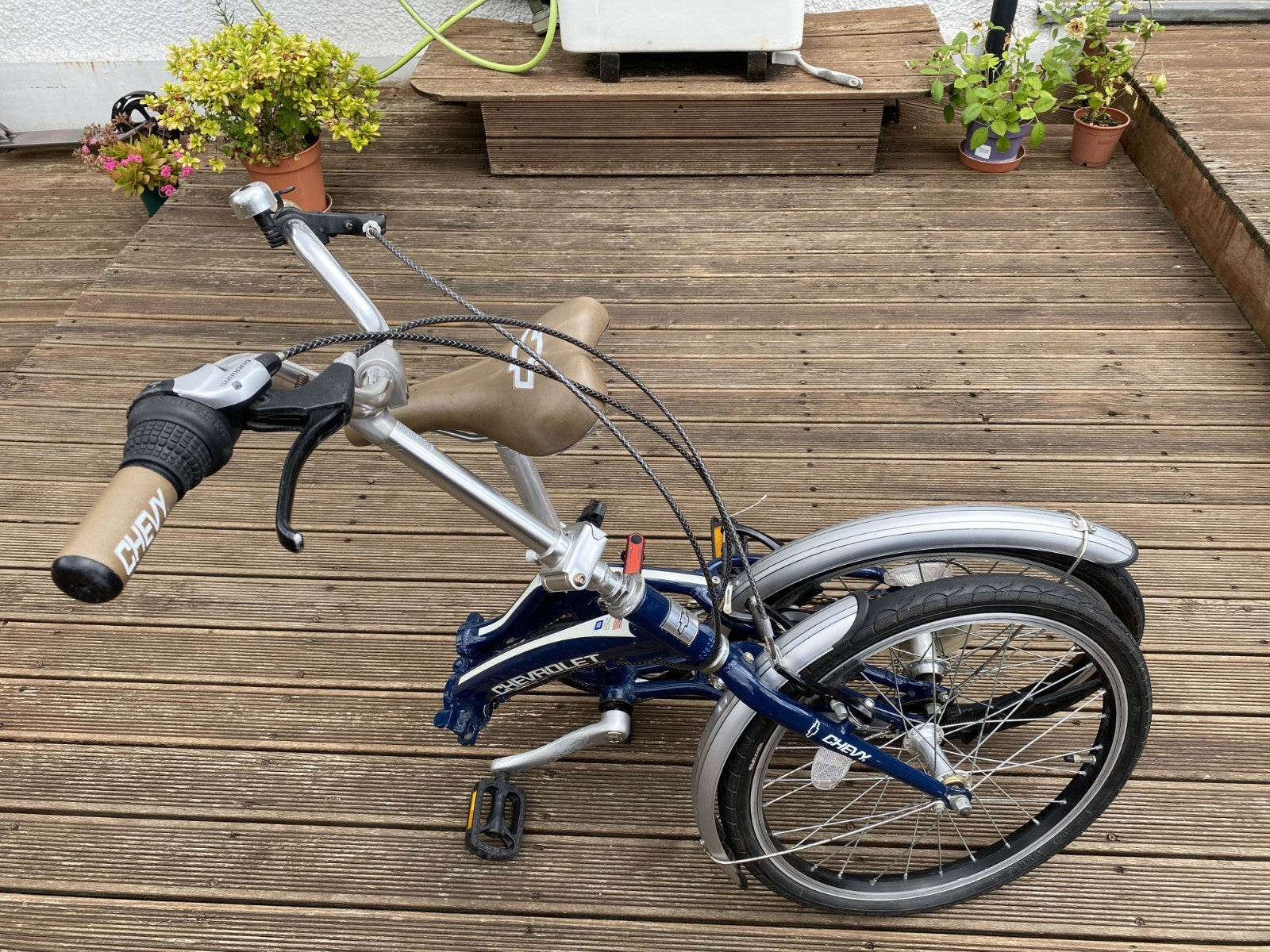🔥Rare Chevrolet Chevy 20in Folding Bike 6 Speed Shimano Revoshift Blue
