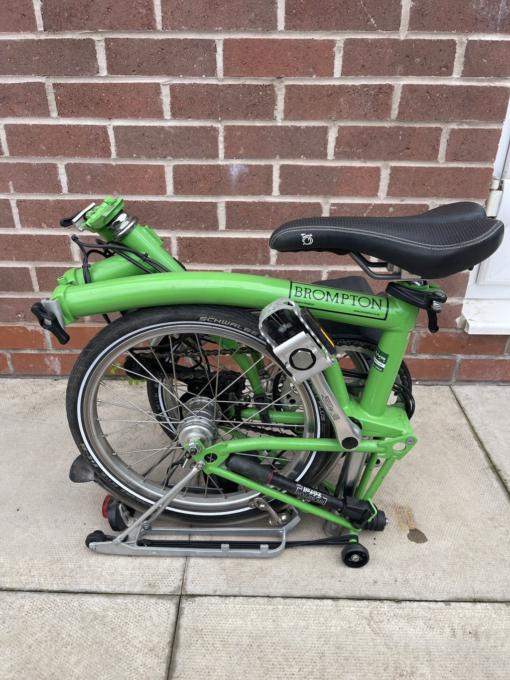 Brompton Folding Bike M6R 6 Speed Green 2008 M Type Rack Mudguards Lights