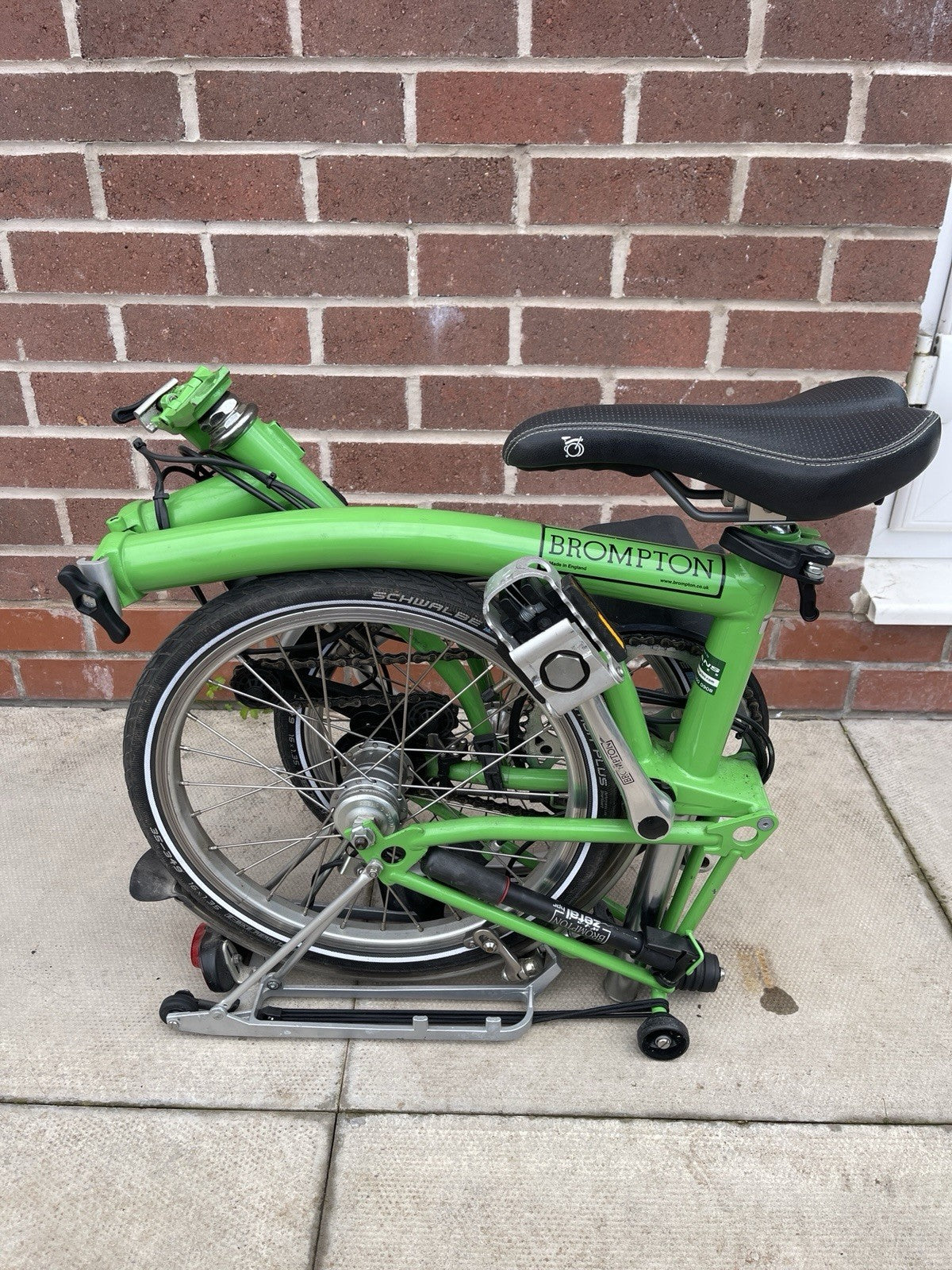 Brompton Folding Bike M6R 6 Speed Green 2008 M Type Rack Mudguards Lights