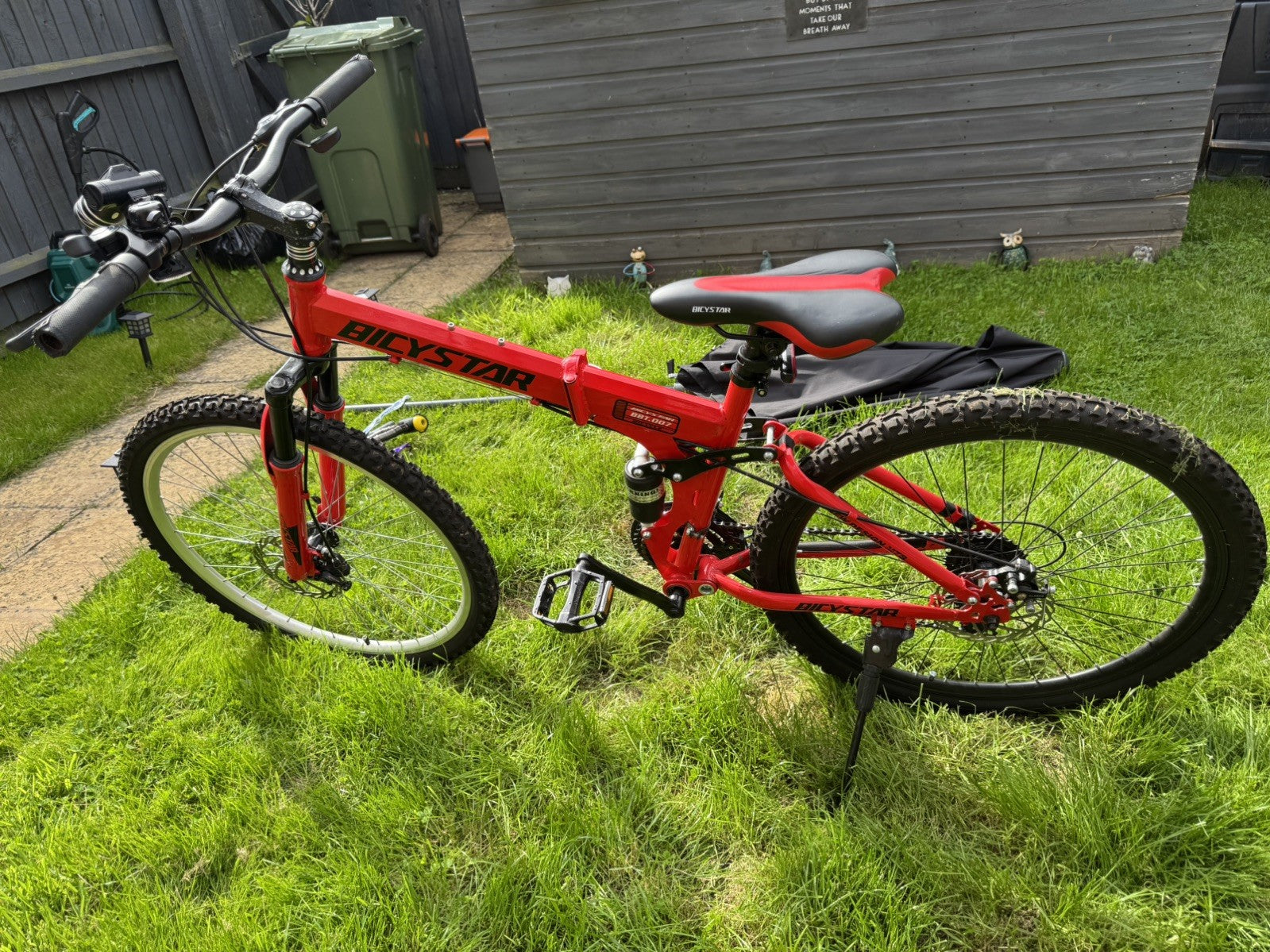 26 Inch Folding Bike, Bicystar Mountain Bike Adult bicycle Dual Suspension