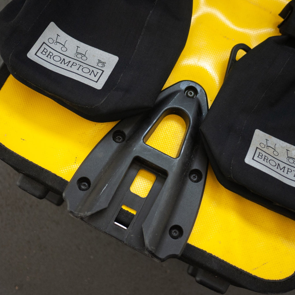 Brompton Ortlieb O Bag - Yellow & Brompton Front Carrier Block Same Day Dispatch