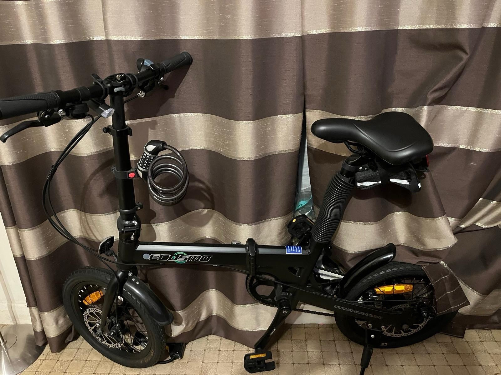 Black Ecosmo Folding Bicycle 16"