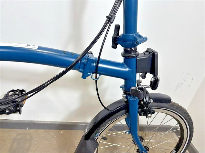 Brompton C Line 6 Speed 2024 Mid Handlebar Folding Bike - Ocean Blue