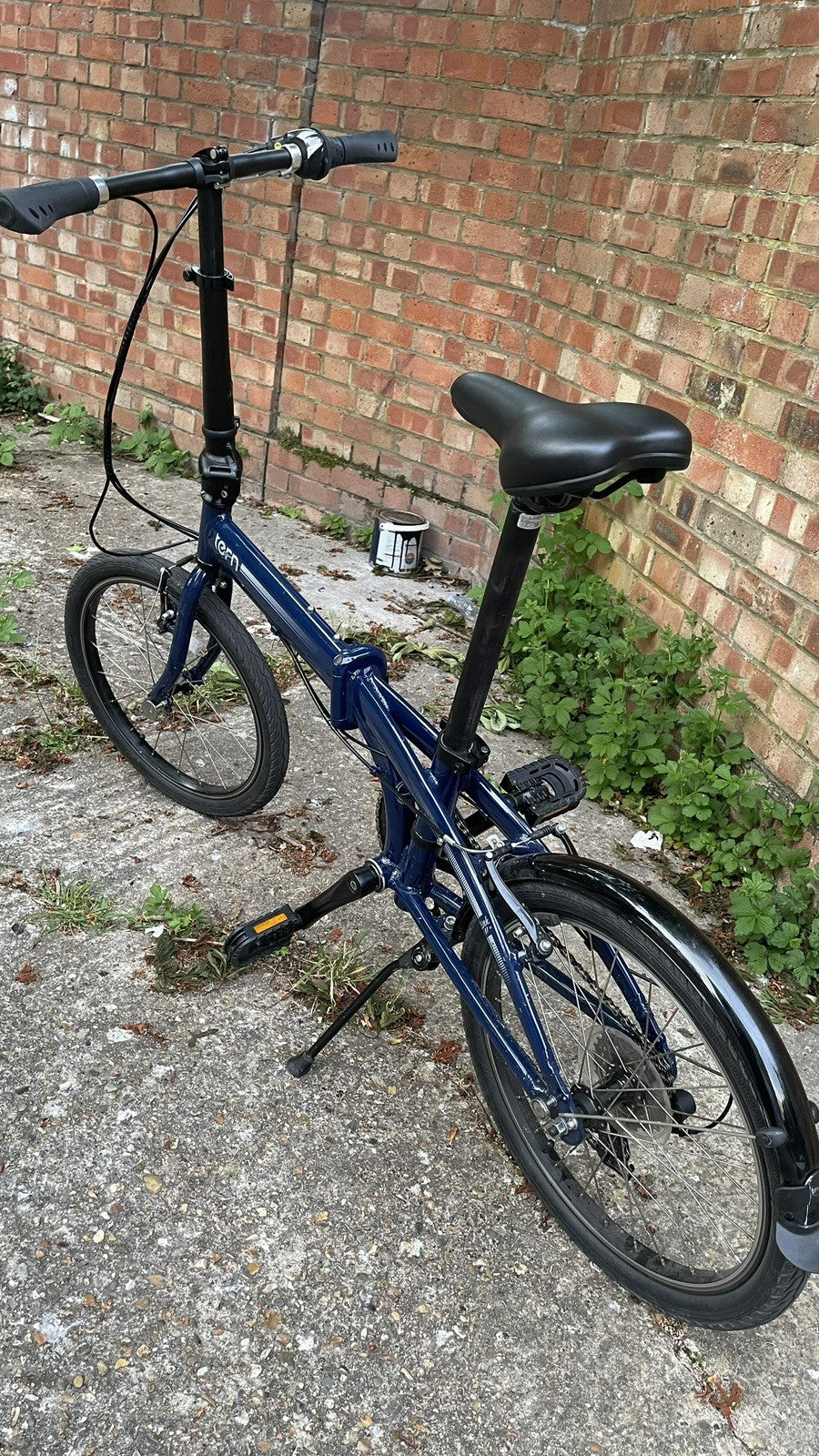 Tern Folding Bike 20in Blue/Black Flat Bar V-Brakes Mudguards Kickstand