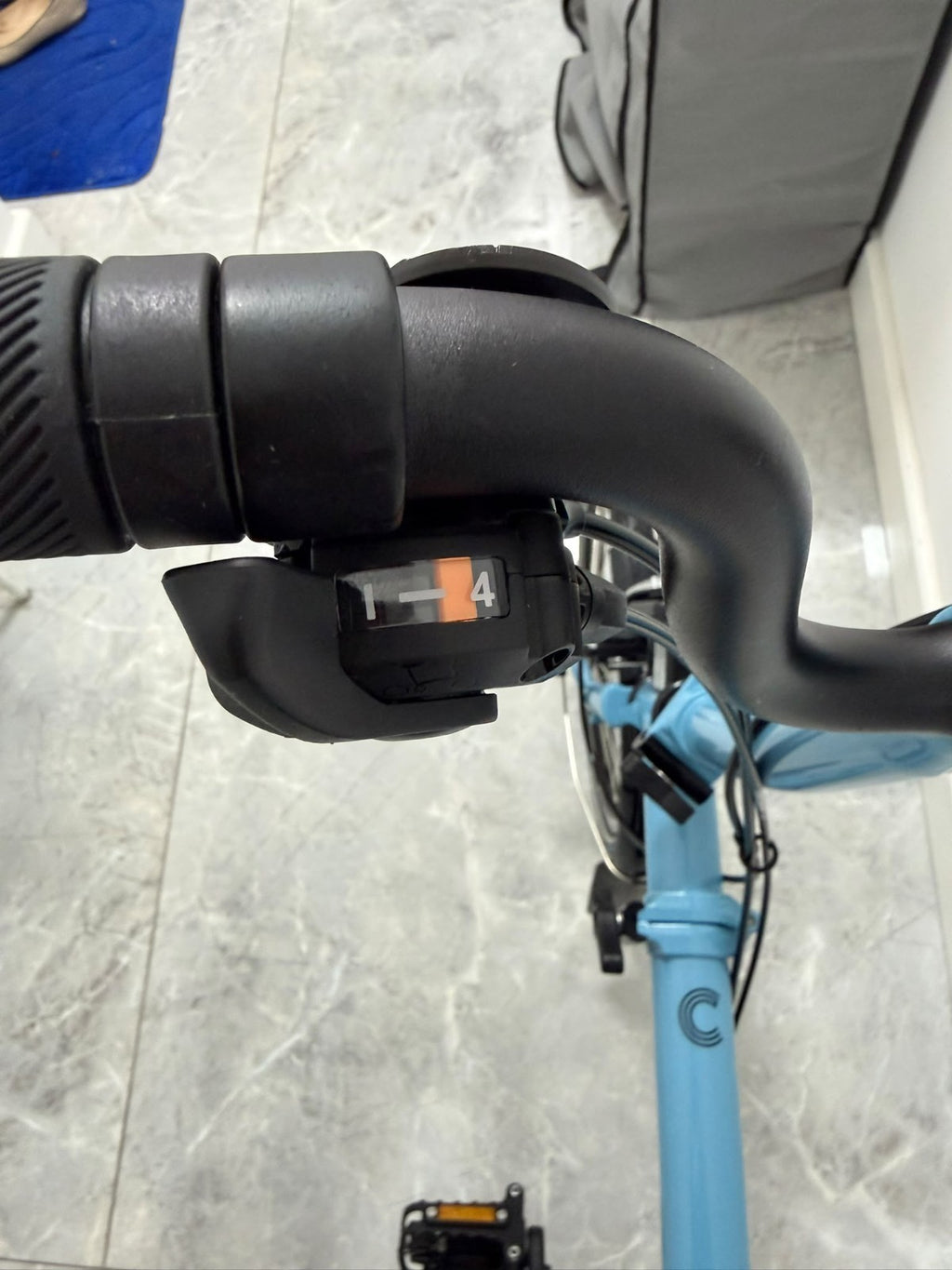 Brompton Folding Bike 16 in 4 Speed Blue/Black, Mudguards, Reflectors