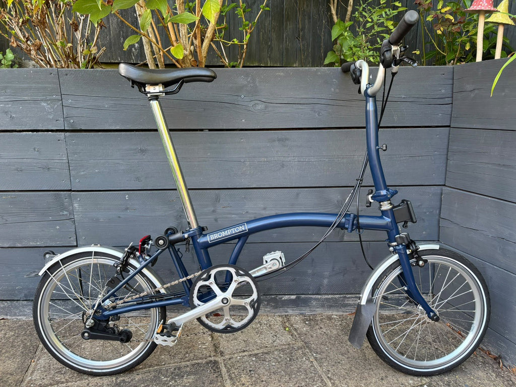 2021 Brompton M6L C Line Folding Bicycle 6 Speed Tempest Blue - Hardly Used