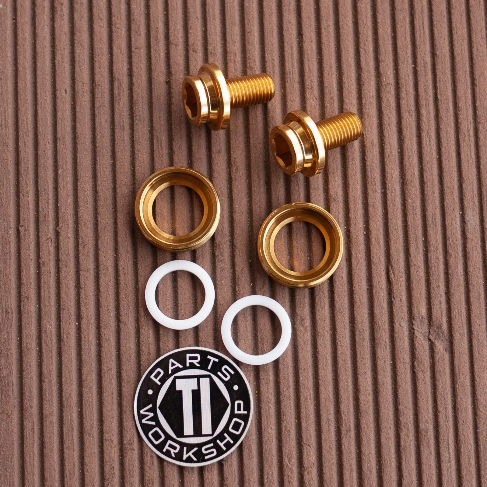 Brompton Ti Parts Workshop Titanium Crank Bolt Set Gold Bolt/ Gold Washer
