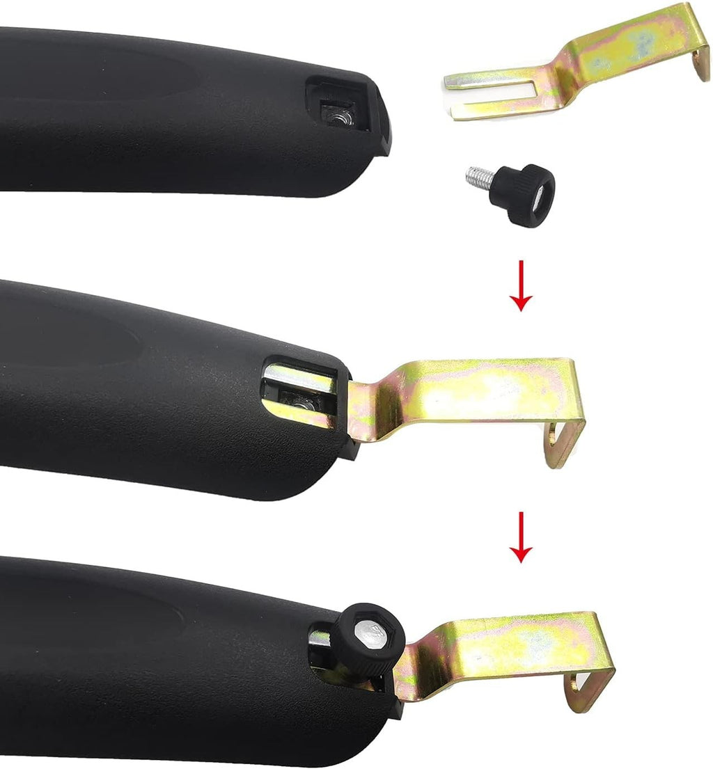 BMX Folding Bike Mudguard Set - Black, Front and Rear, PA Plastic, Small Wheel