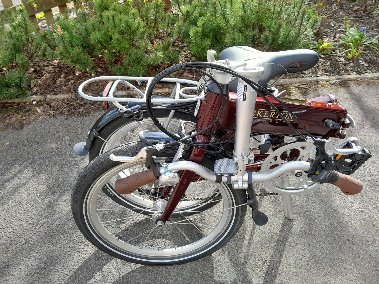 Bickerton Argent 1707 Mark B folding bicycle, red, 7 gears, gel saddle