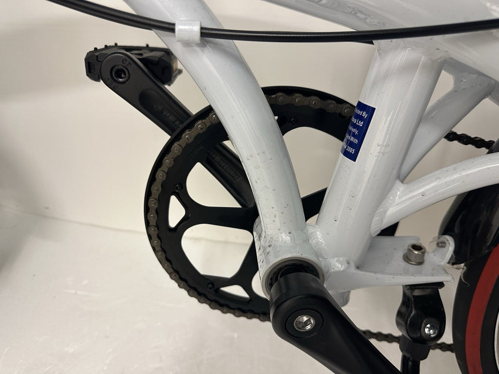 ECOSMO 20” Folding Bike 7 Speed Shimano White Commuter Bicycle – New
