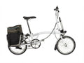 Brompton M3R Folding Bike - White + Panniers, Rack Bag, Front Frame -UK DELIVERY