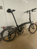 Ecosmo 20in Folding Bike Black/Red Rear Rack Mudguards Lights Reflectors