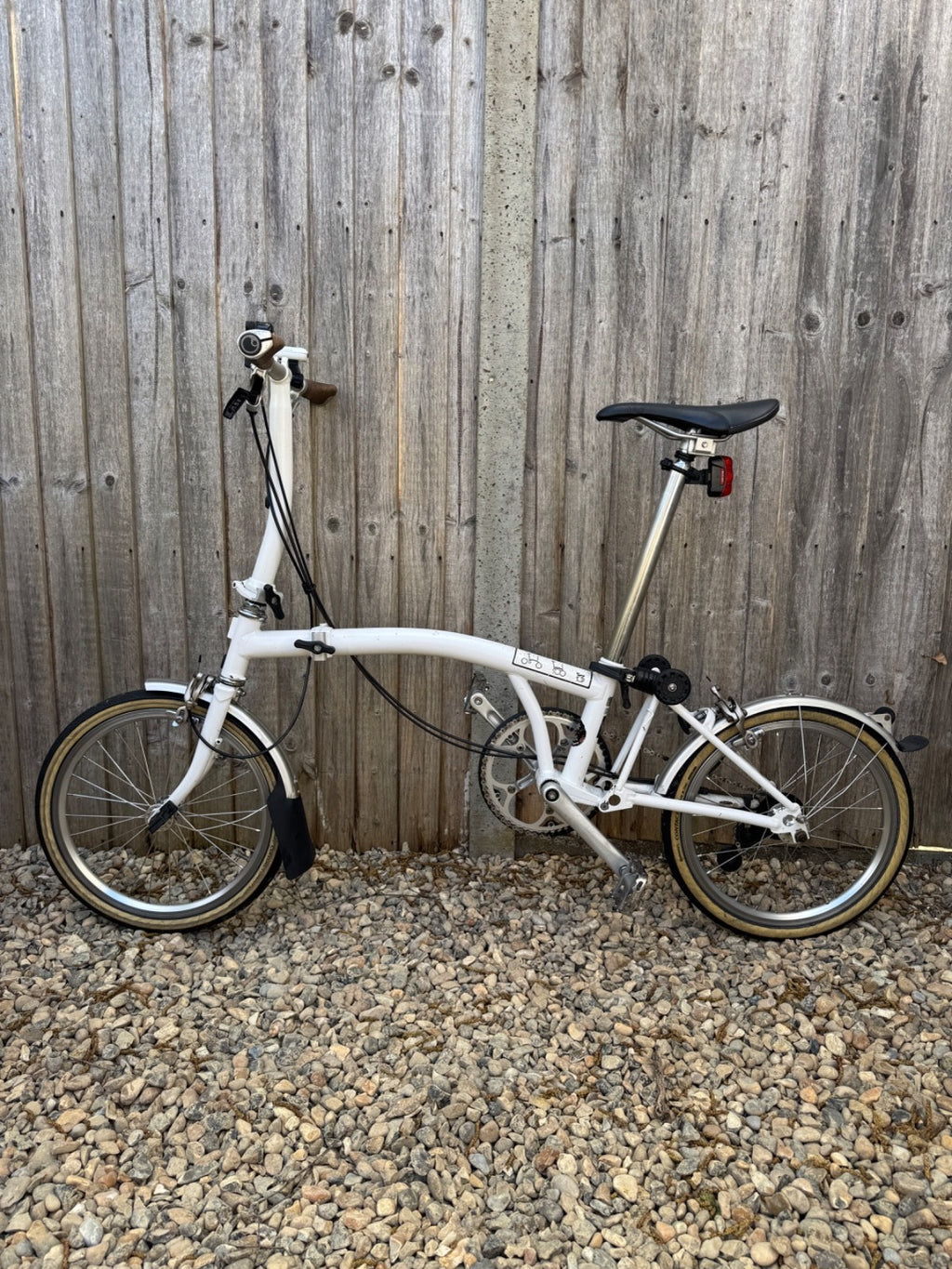 Brompton S2L Folding Bike White Good Condition