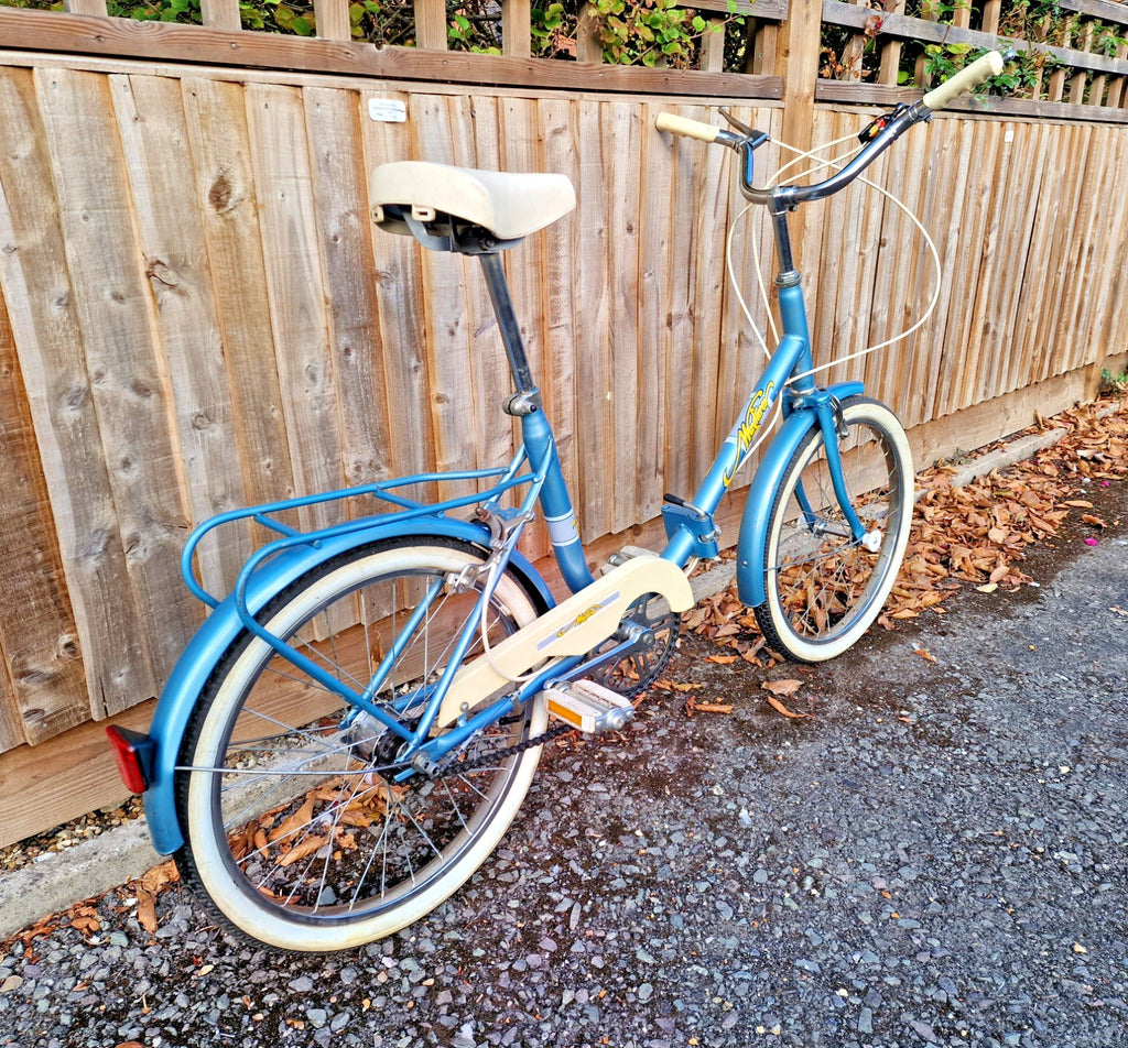vintage APOLLO WAYFARER  3 Vintage Folding BLUE Bike,3 speed 20’ wheels,PRISTINE