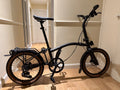 Brompton G Line Large 8-Speed Black Folding Bike + 3 Bags & Rear Rack