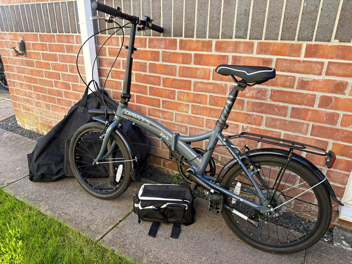 Dawes Jack 20in Folding Bike 6 Speed Grey/Black Rear Rack Mudguards