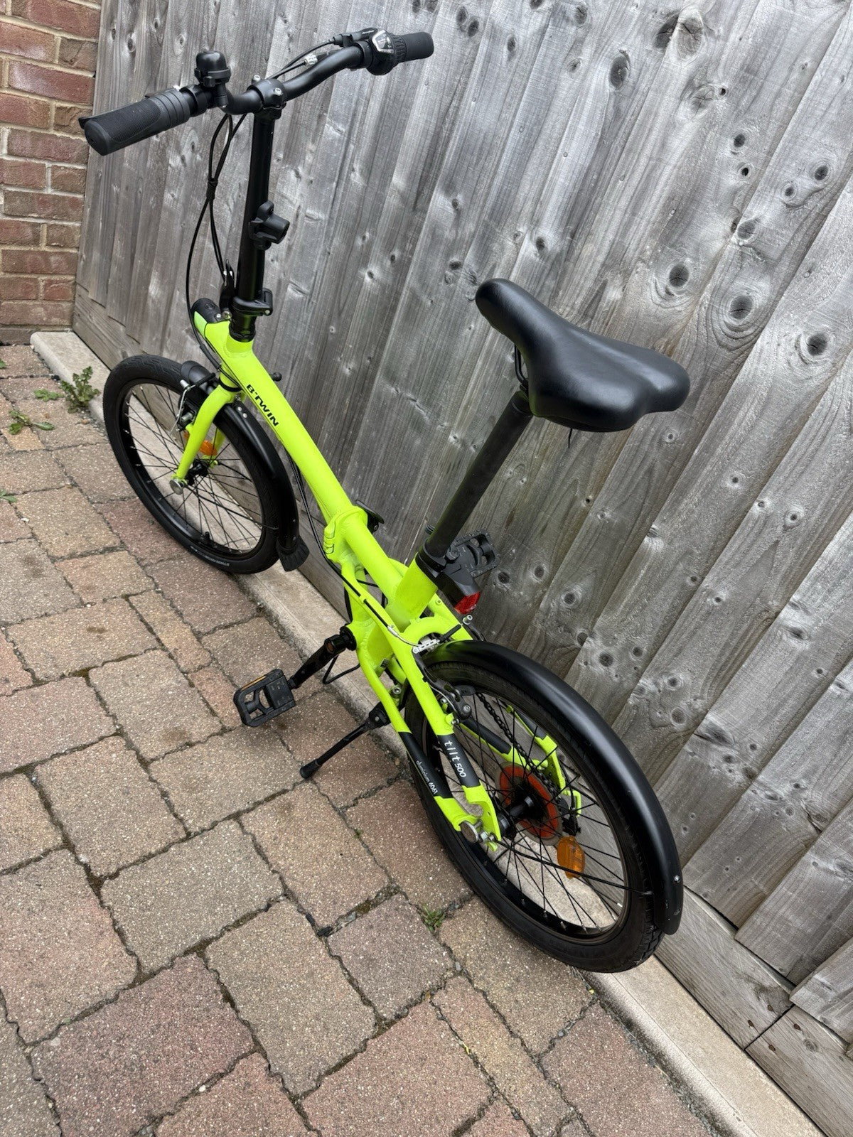 BTWIN Tilt 500 Folding Bike – Neon Green – Excellent Condition! 🚲