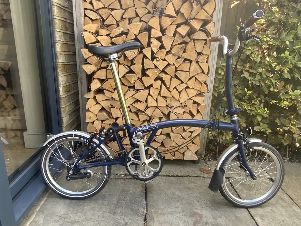 Brompton M3L Folding Bicycle Blue 3-speed - 16' wheel.