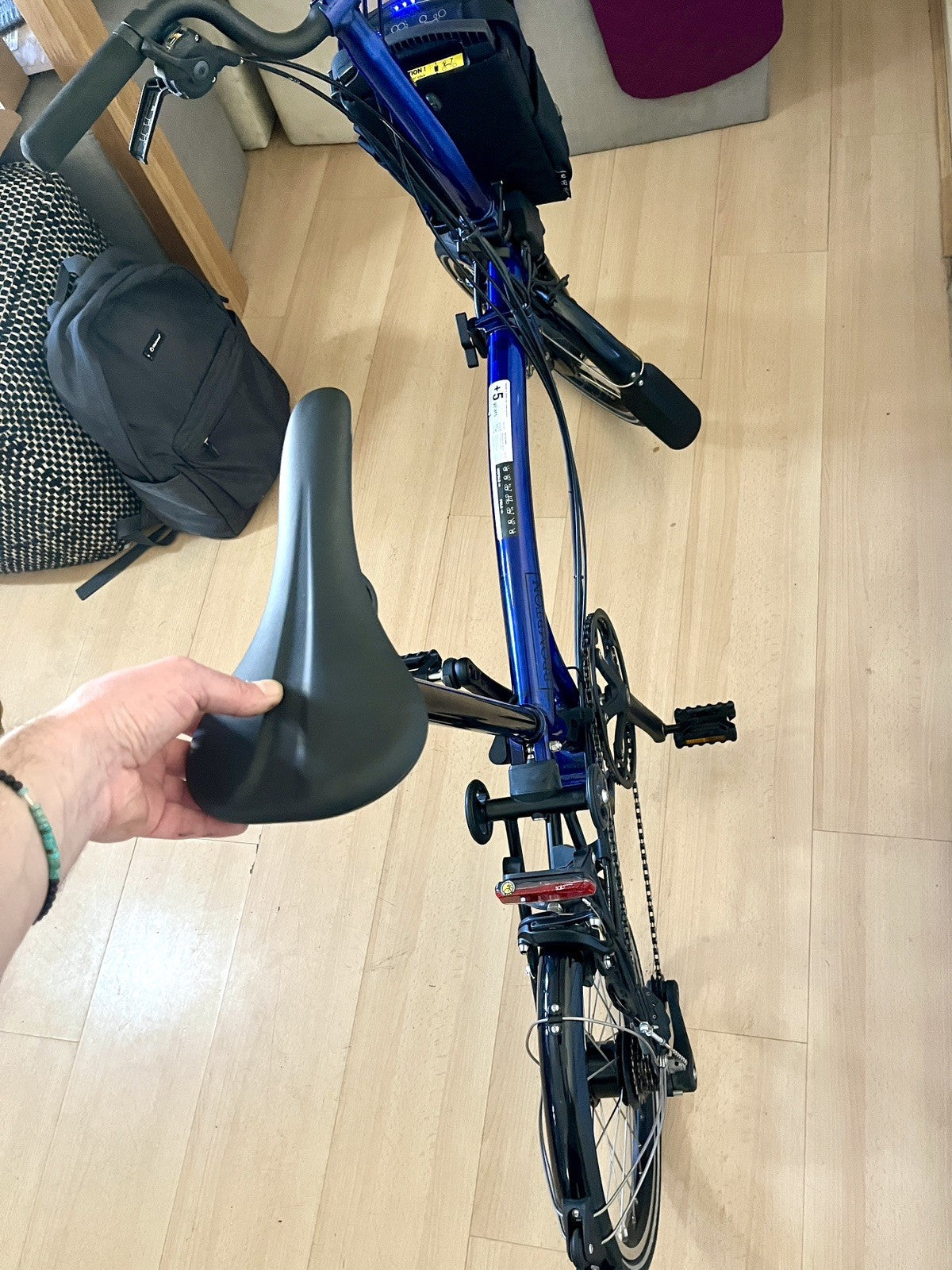 Brompton Electrc P Line 12 Speed M Folding Bike, Blue Lacquer 2025 EXC CONDITION