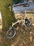 brompton folding bike 6 speed c line cream