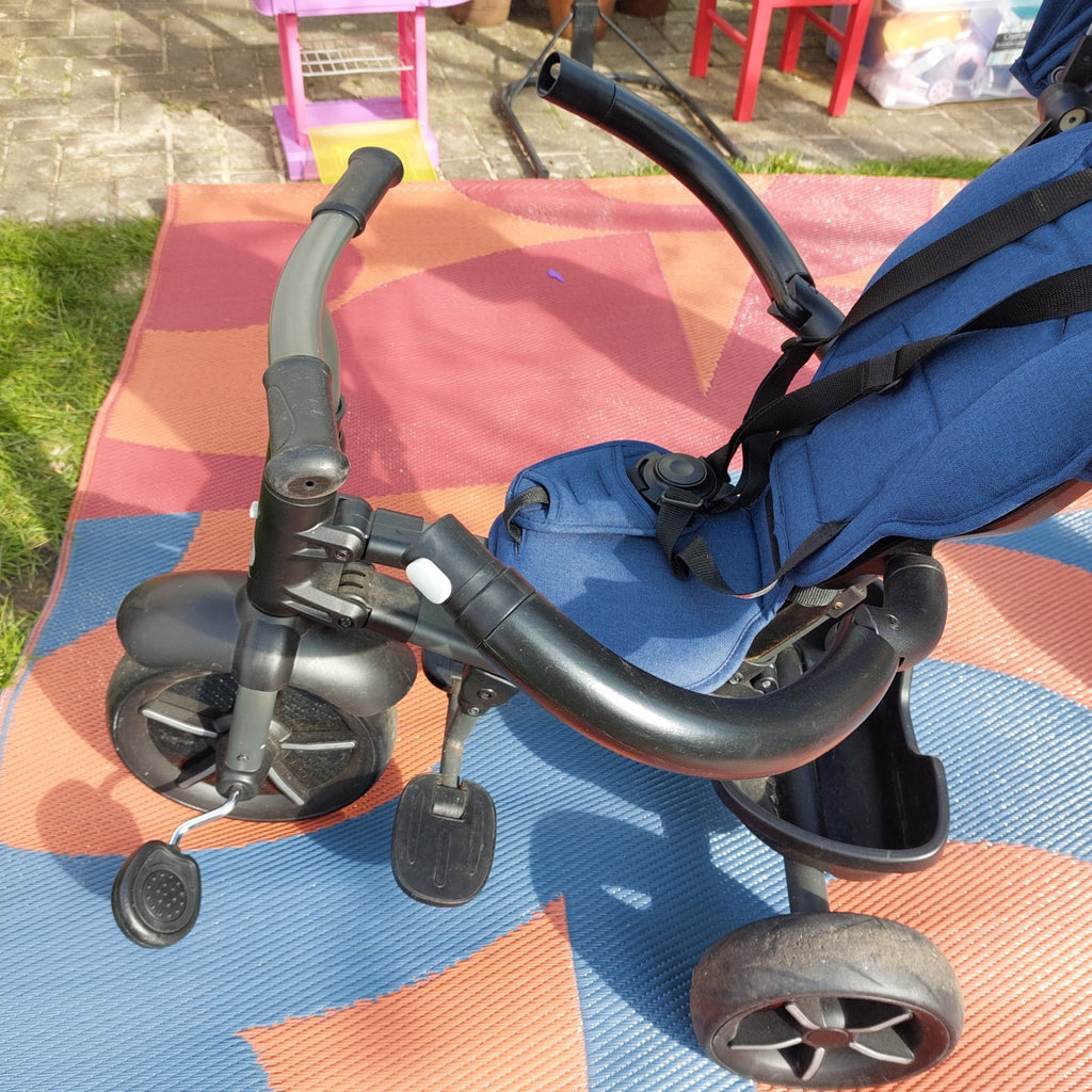 QPlay Rito Star Folding Trike Bike, Blue, With Sun Canopy