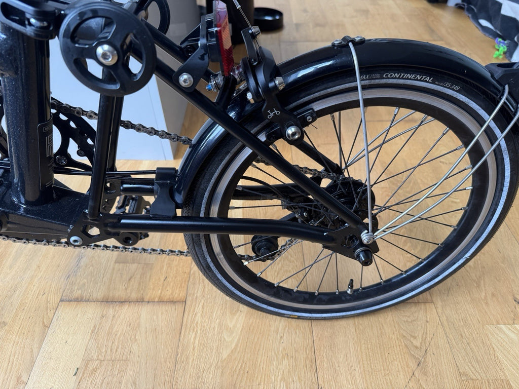 Brompton P Line 4 Speed 2023 Mid Handlebar Folding Bike - Midnight Black