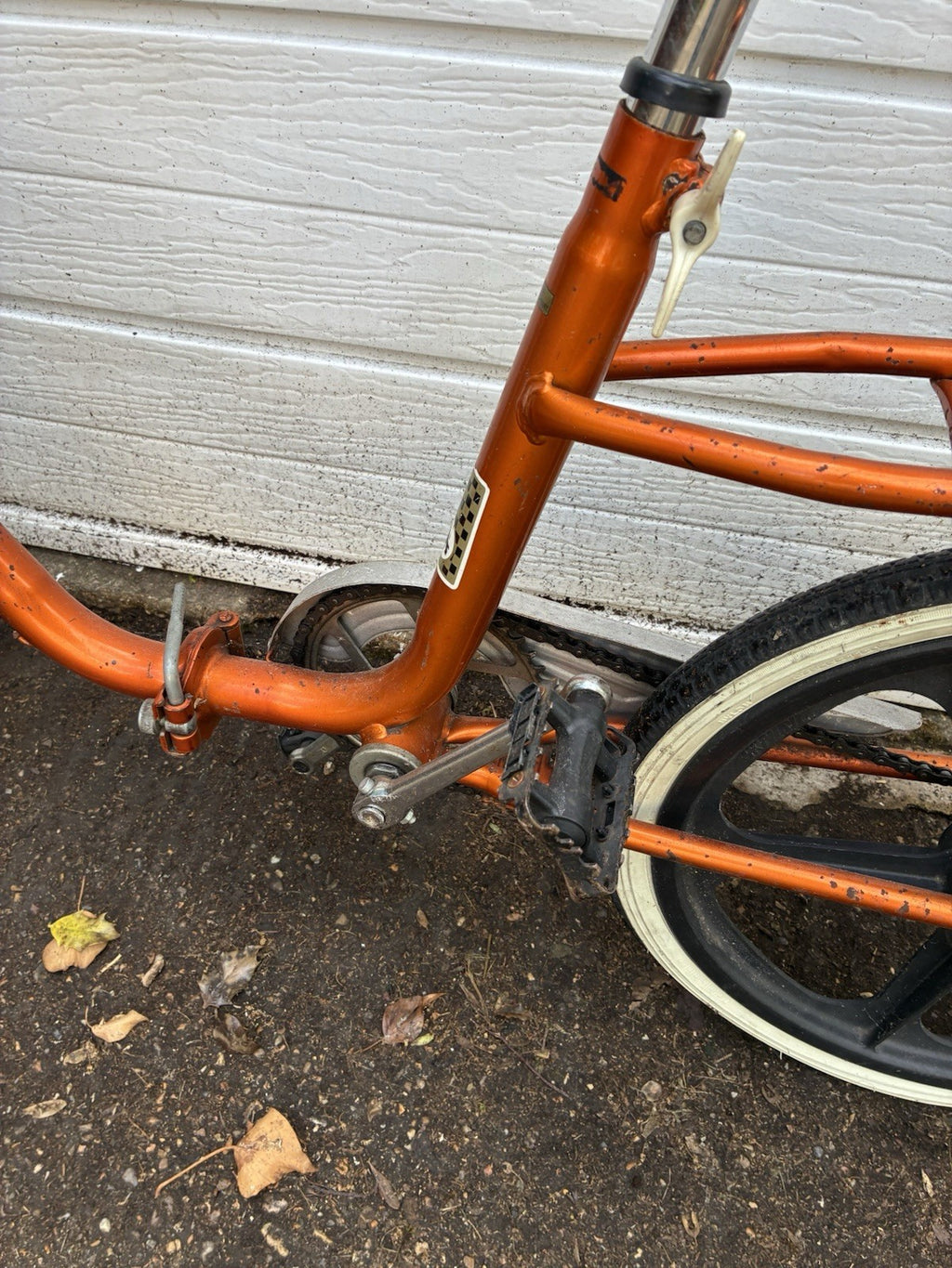 Vintage 1970s Hawk Cycles Step Through Bicycle - Orange - Skyway II Rims