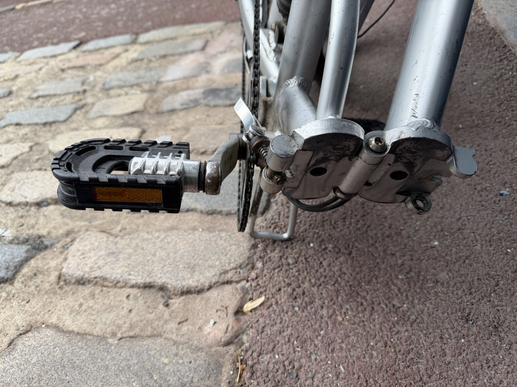 Vintage Silver Aluminium Folding Bike 6 Speed Grip Shifter